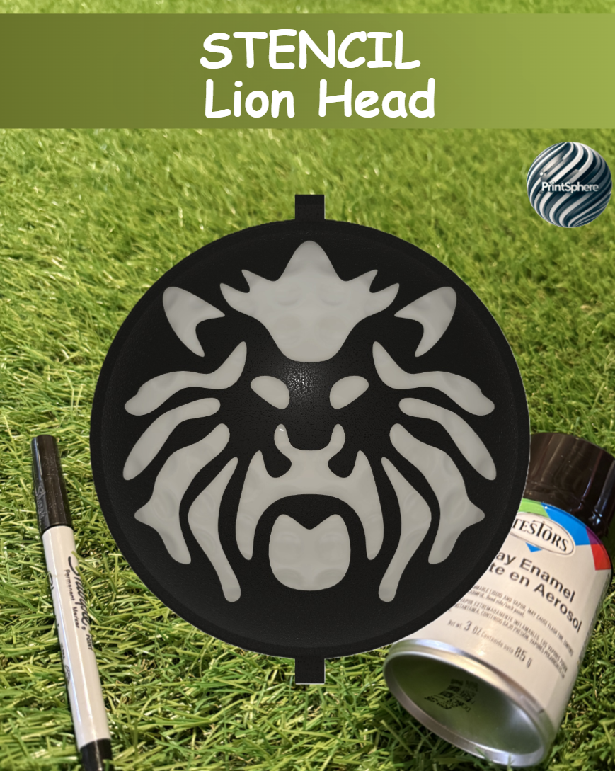 Golf - Golf Ball Stencil - Insert - Lion Head - Marker