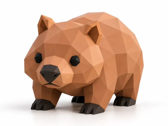 Low Poly Wombat – Geometric Minimal Animal | Abstract Minimal Animals Set 4