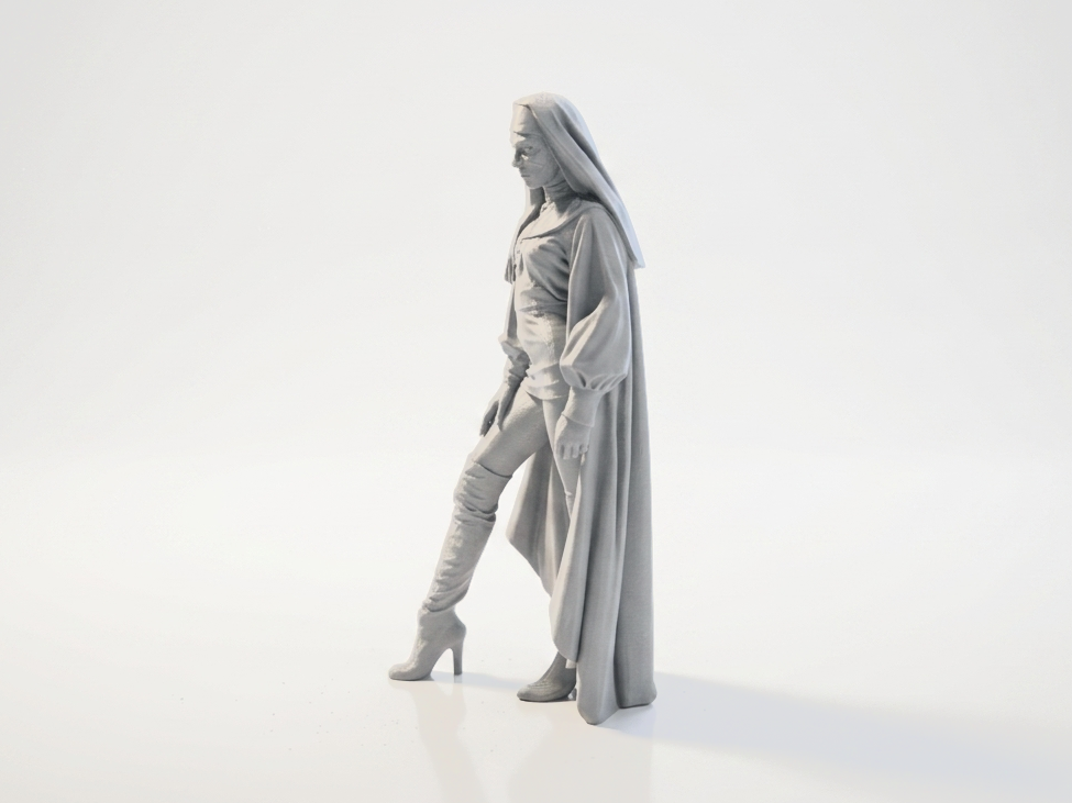 Hooded Figure Female Statue 3D Printable