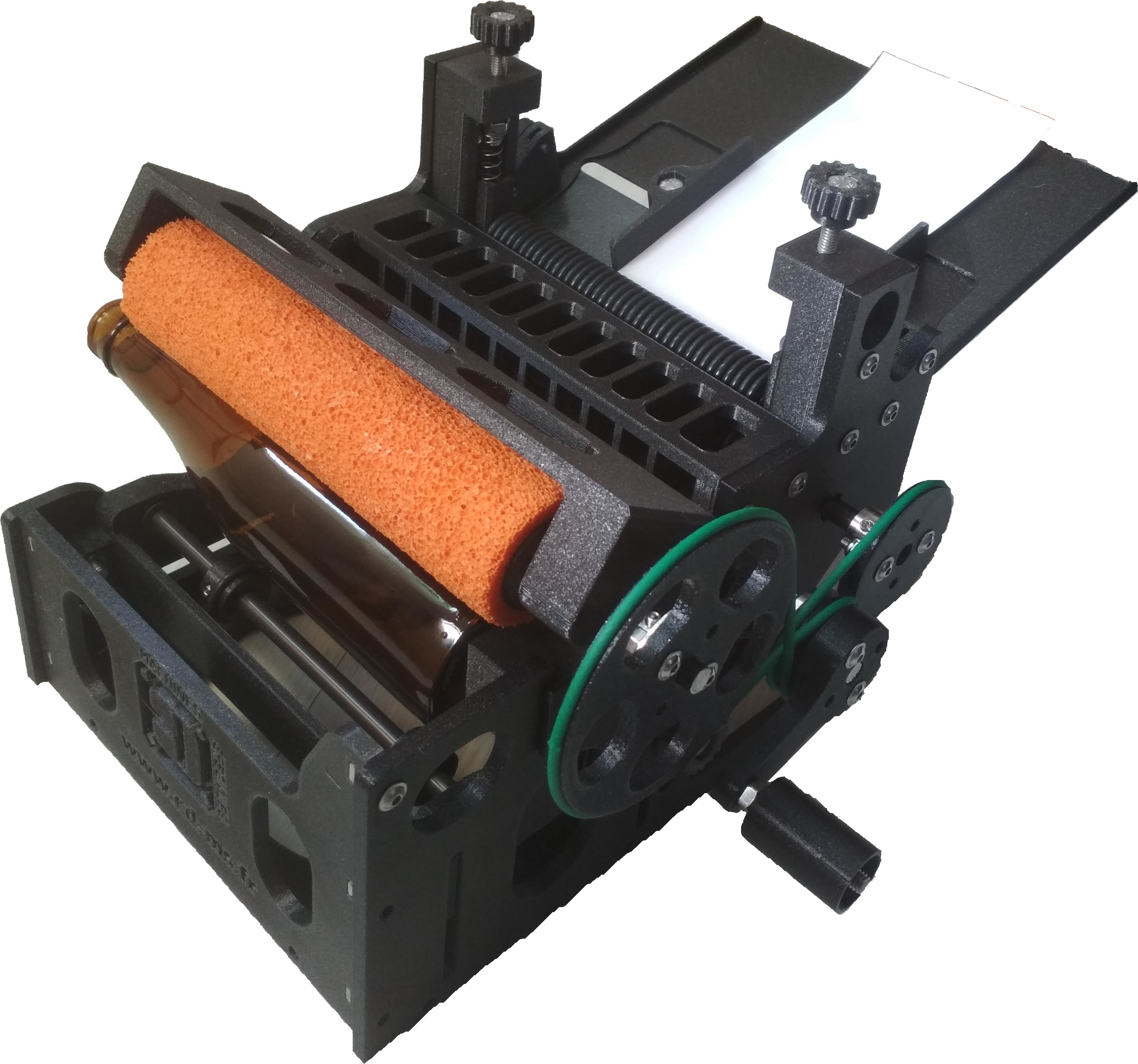 Crank labelling machine for bottles