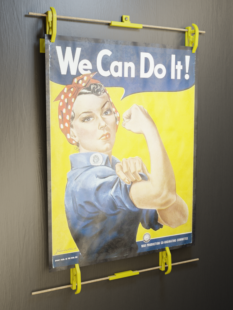 Poster Hanger with 1/4-inch wooden Dowel Rods