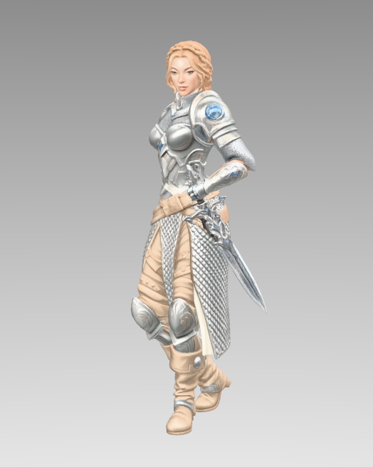 Silverblade Sentinel – Female Knight RPG Miniature
