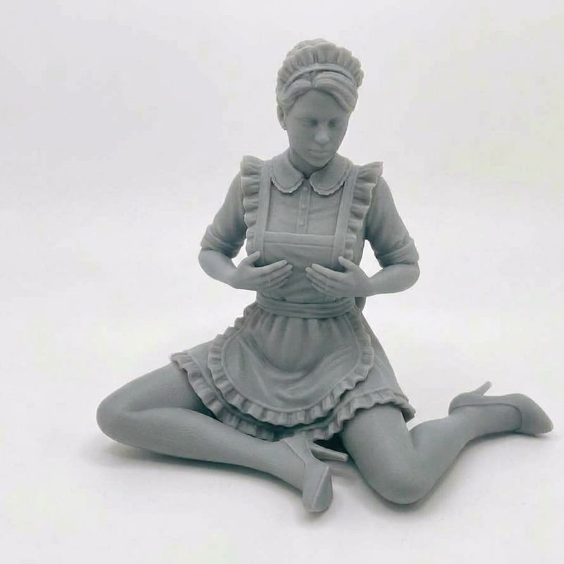 Sexy French Maid Figure: Alluring Sitting Maid Outfit Statue by ...