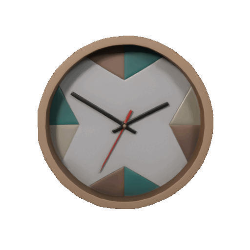 Low Poly Wall Clock 3D Model — thumbnail 2