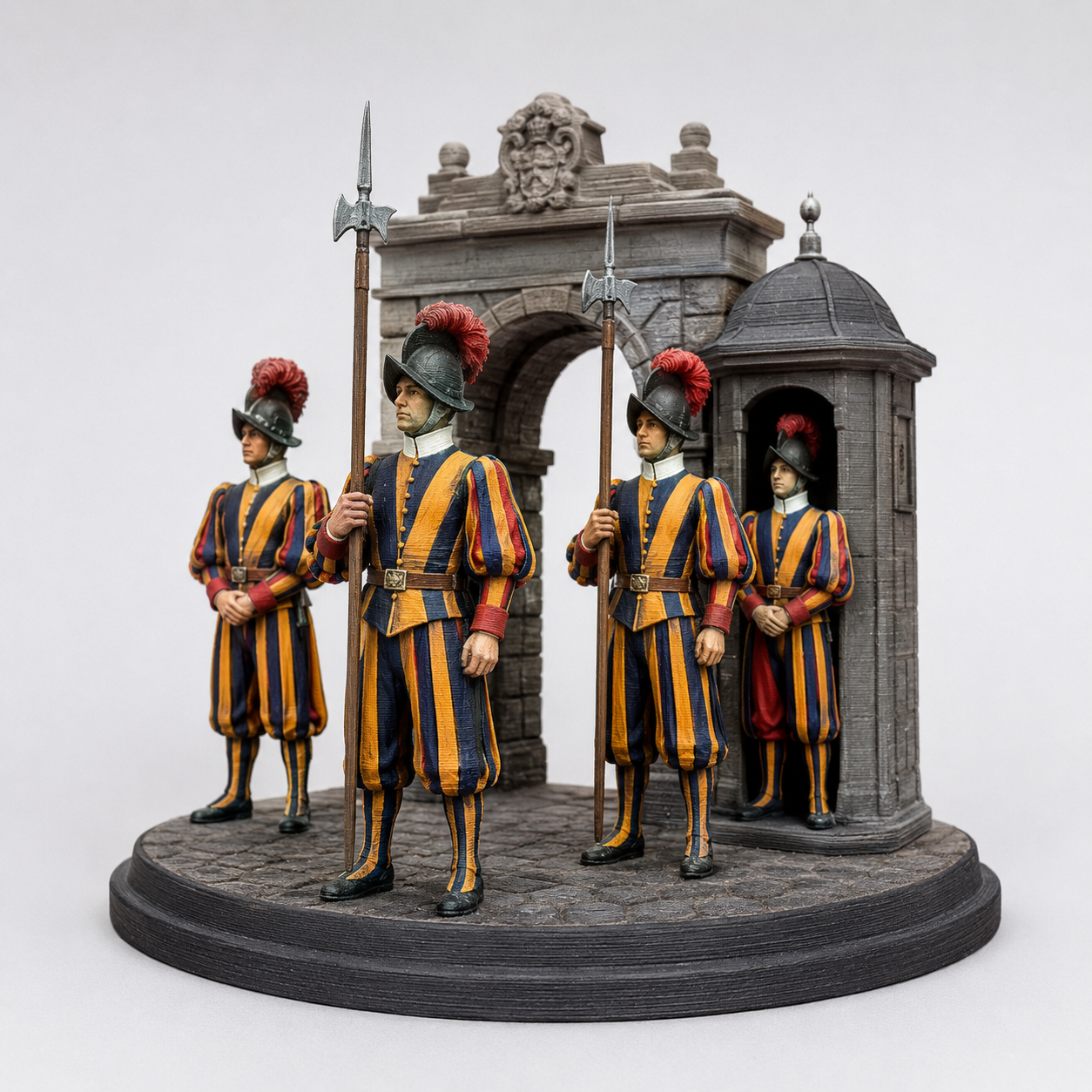 Wache vor Bogentor/Guard in front of archer