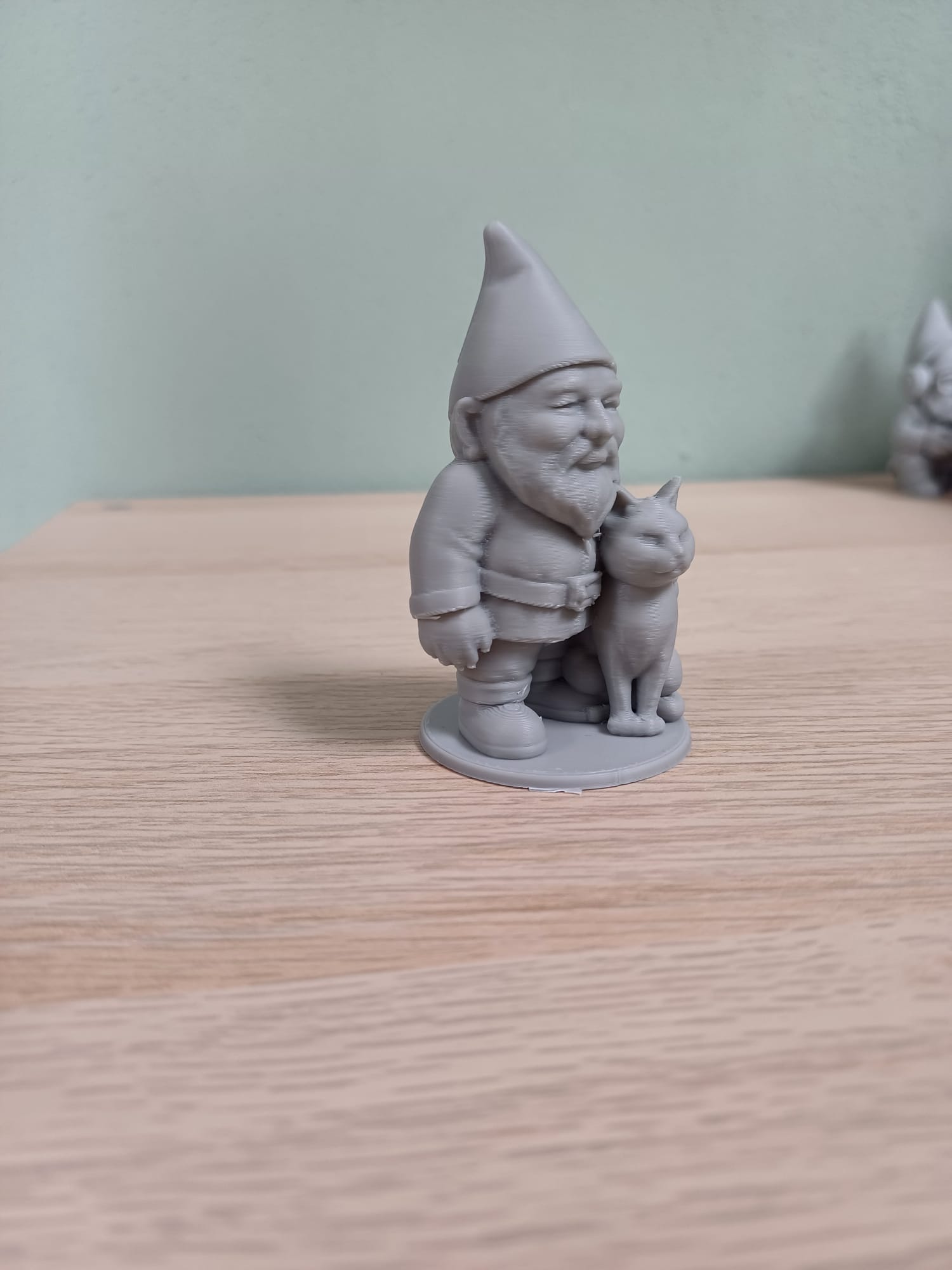 Gnome with big cat