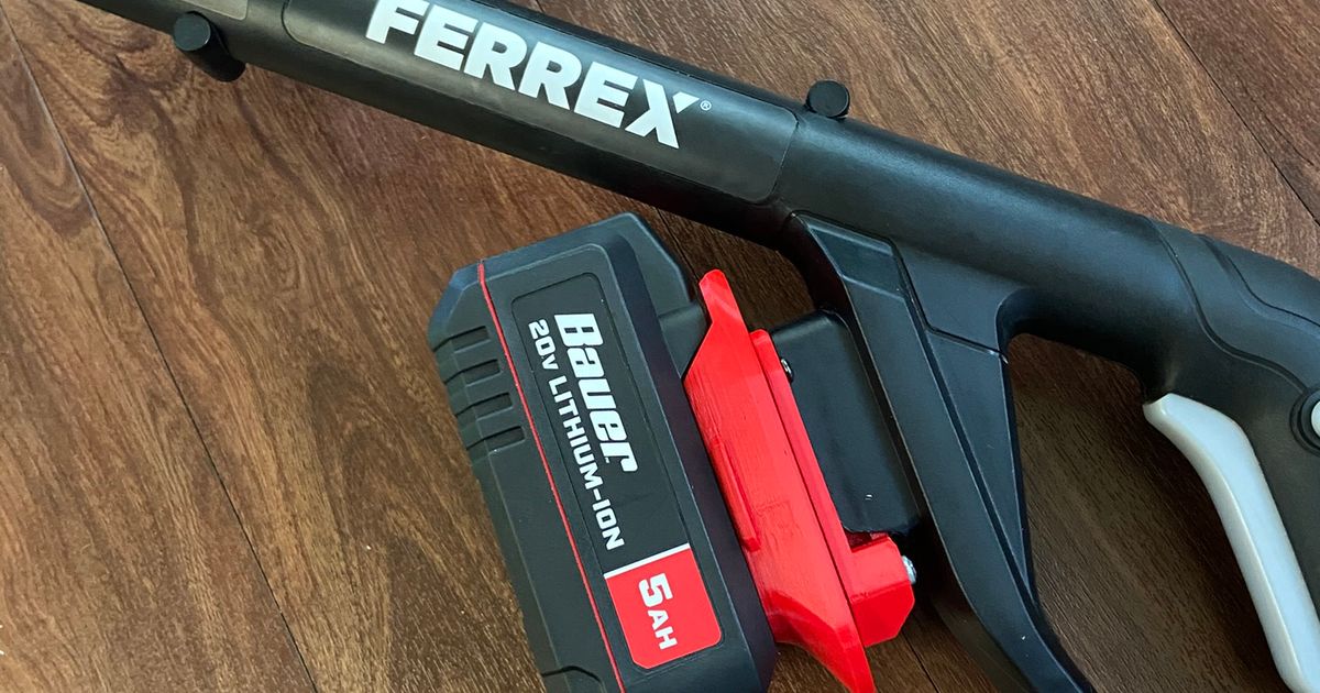 Ferrex (USA) tool to Bauer battery adapter by Brinohm | Download free STL model | Printables.com - 3D model önizlemesi