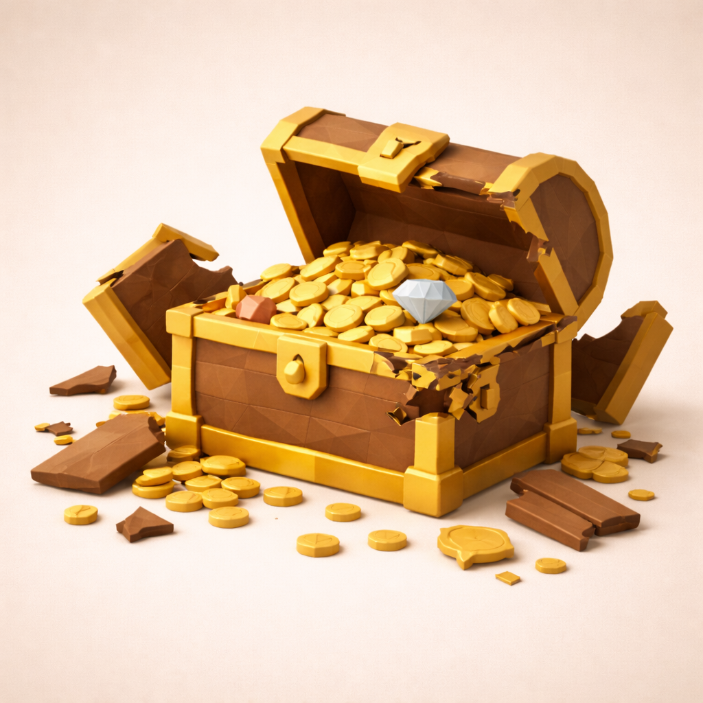 Low Poly Treasure Chest (Broken)