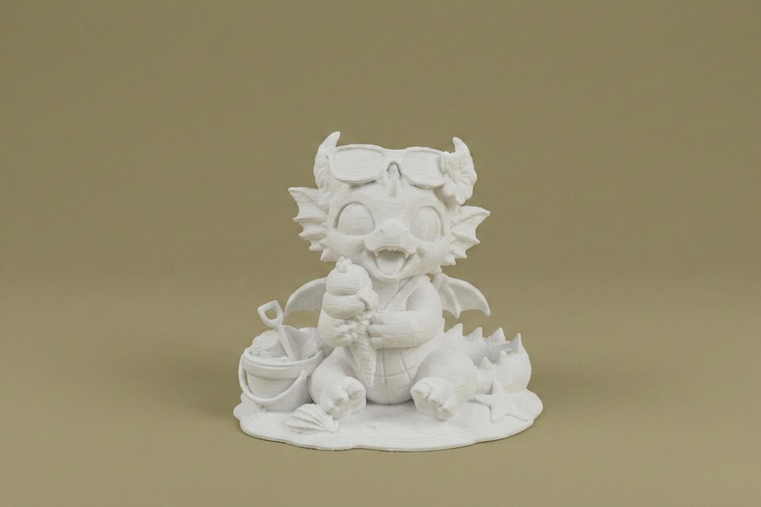 Beach Baby Dragon Figurine – Cute Summer Dragon