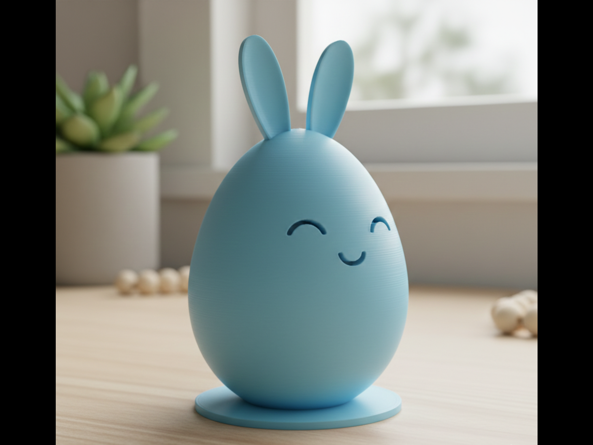 Egg with Bunny Ears Figure