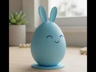Egg with Bunny Ears Figure