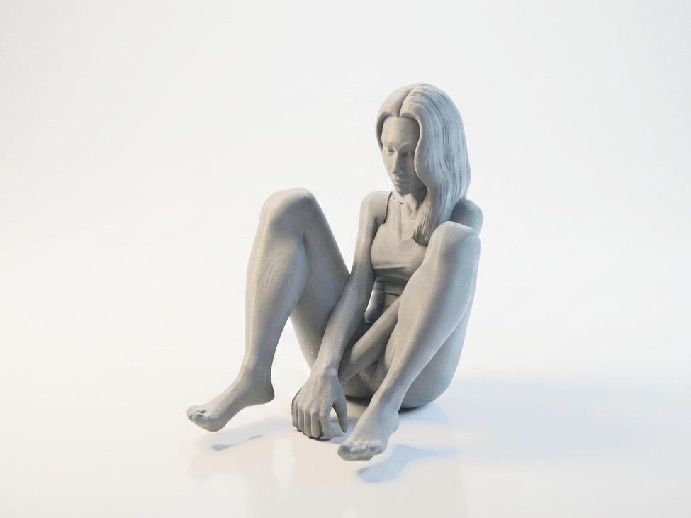 Seated Female Figure Artistic Sculpture 3D Printable