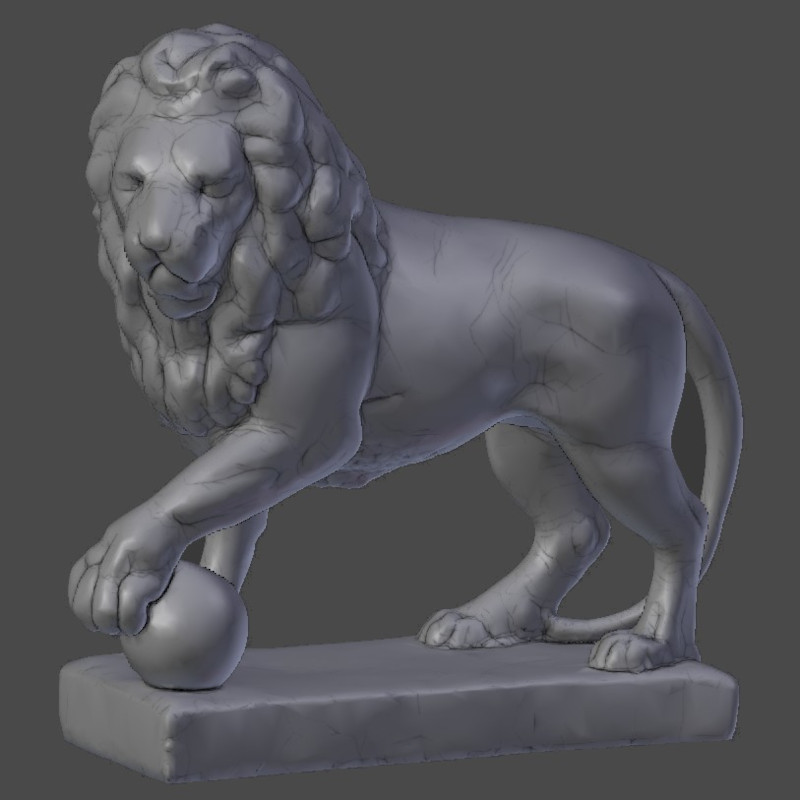 Diorama Lion Statue World Style