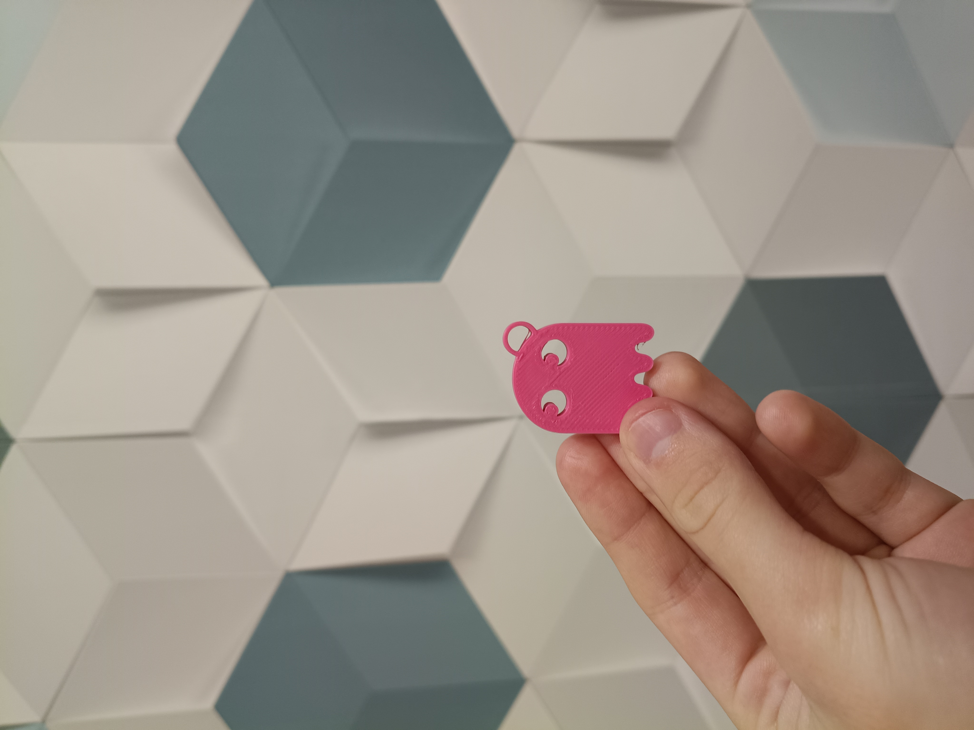 2d Pac-Man ghost keychain