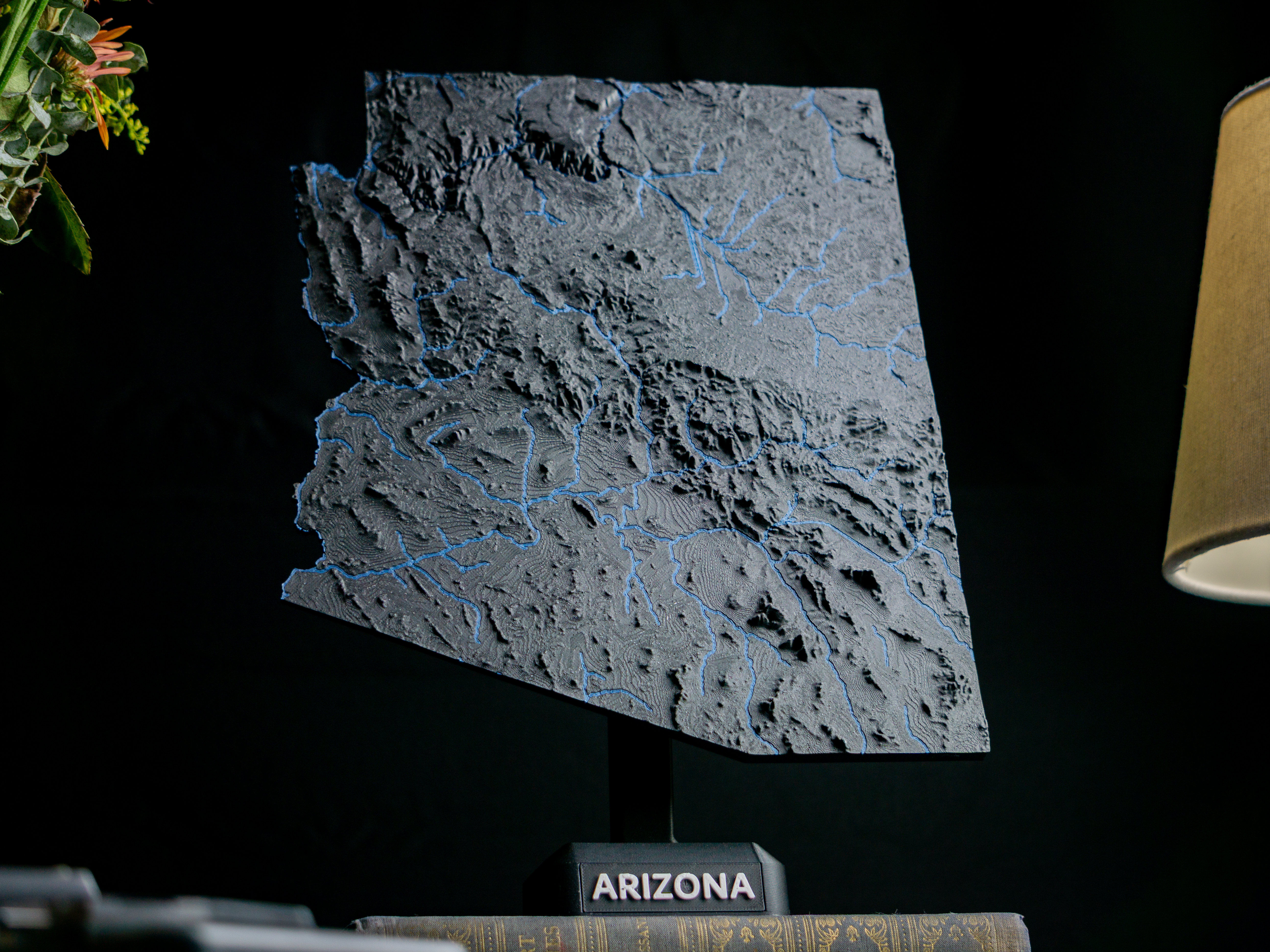 Arizona, USA (AZ) Topographic Map with Rivers