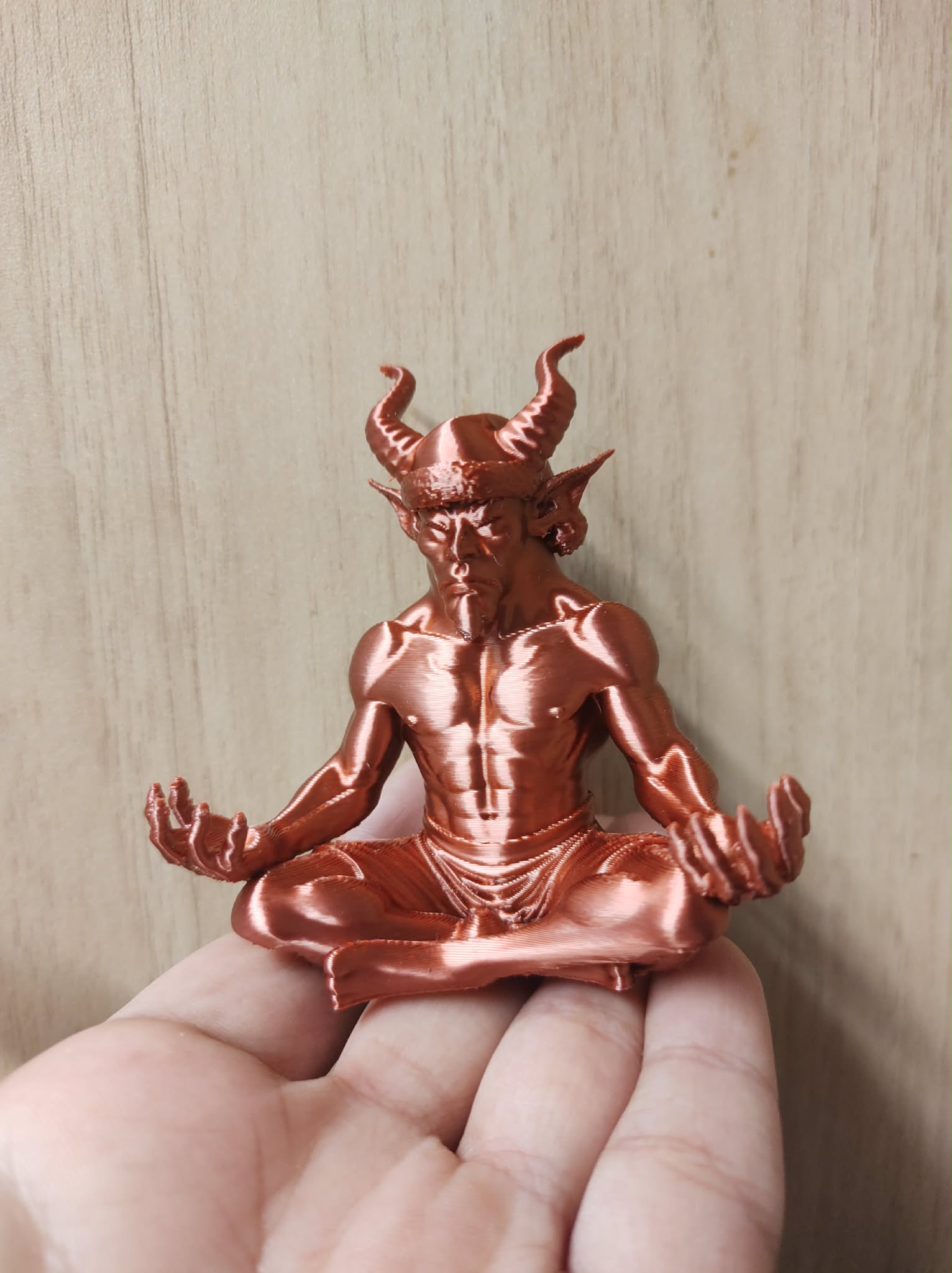 Christmas Meditating Horned Demon Idol Statue Lotus Pose