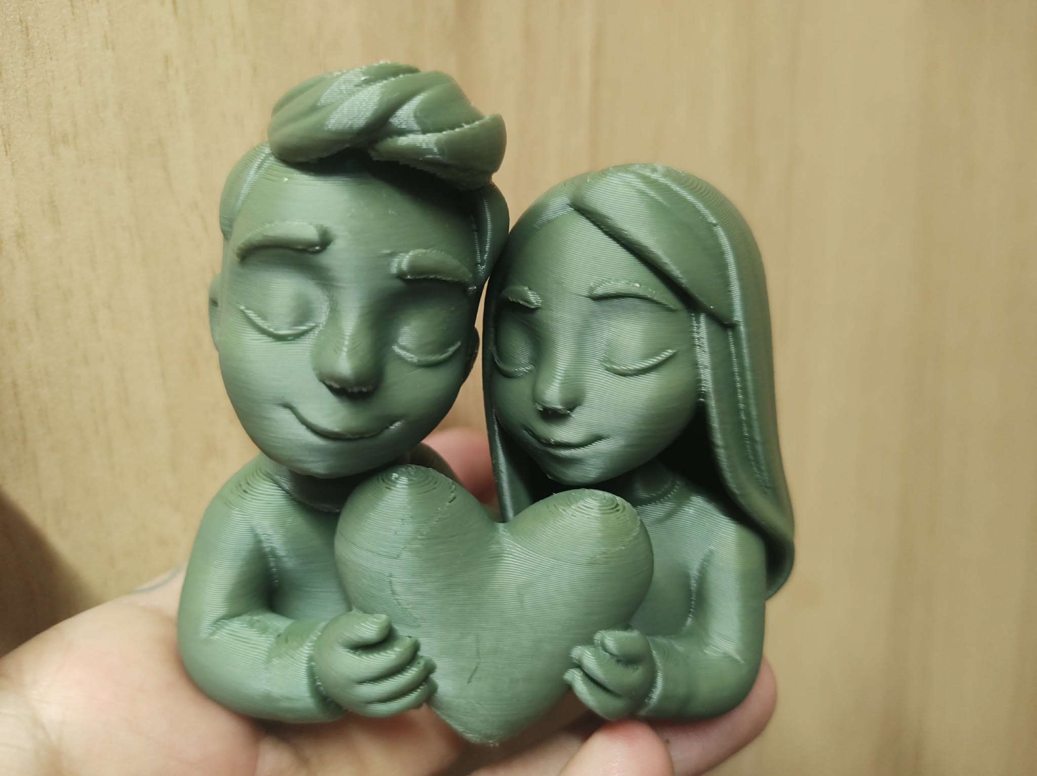 Love Couple Holding a Heart Romantic Valentine Figurine