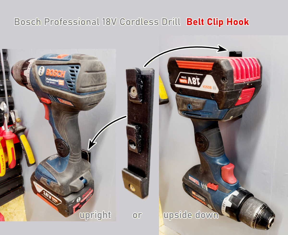 Bosch Professional 18V Cordless Tools Belt Clip Wall Mount Hook