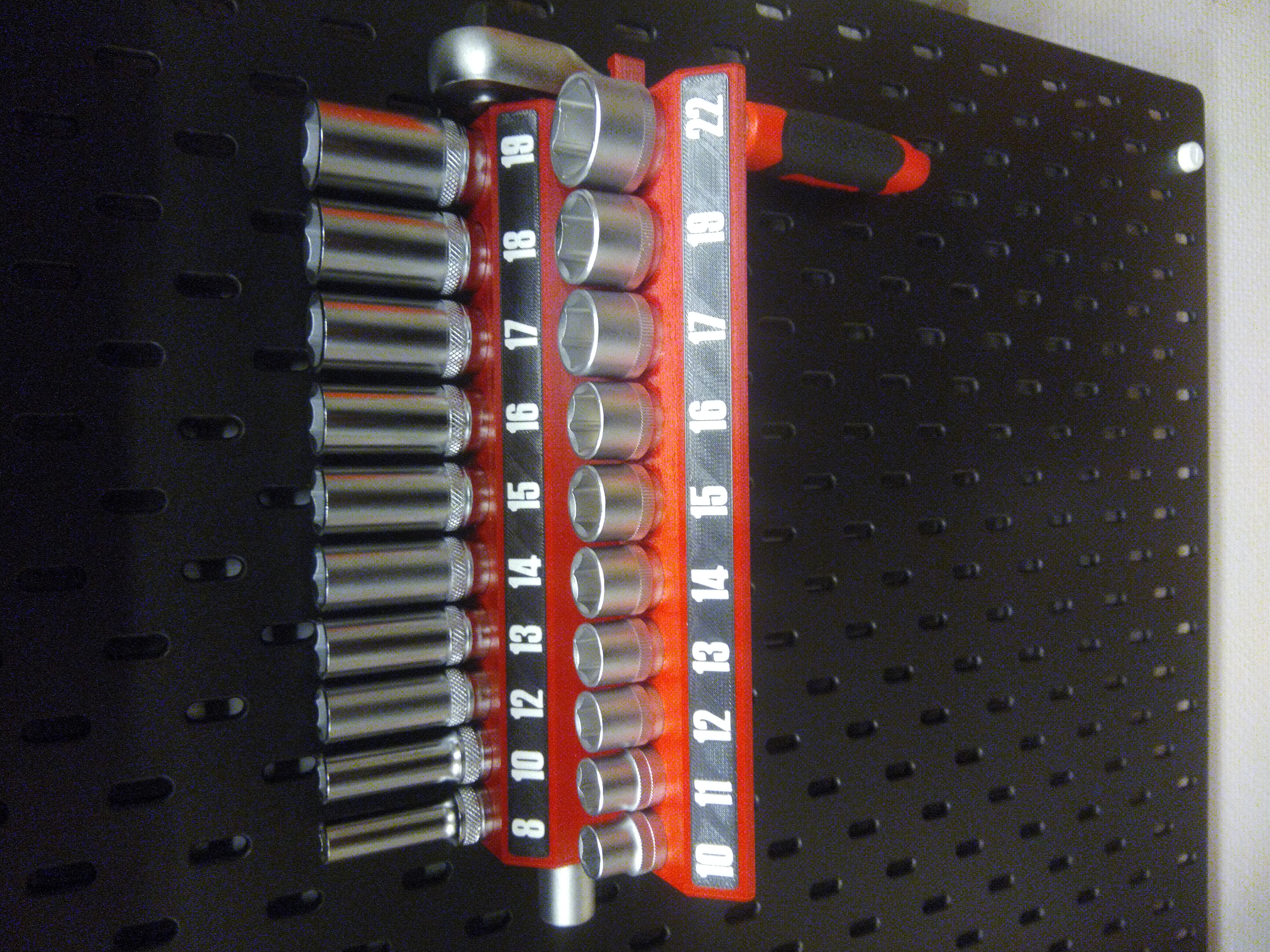 Skadis holder for Biltema metric sockets