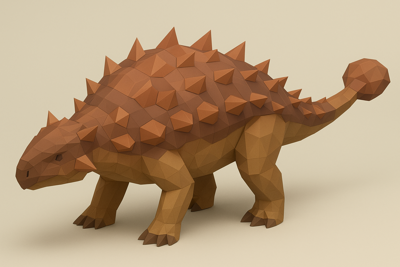 Low poly ankylosaurus