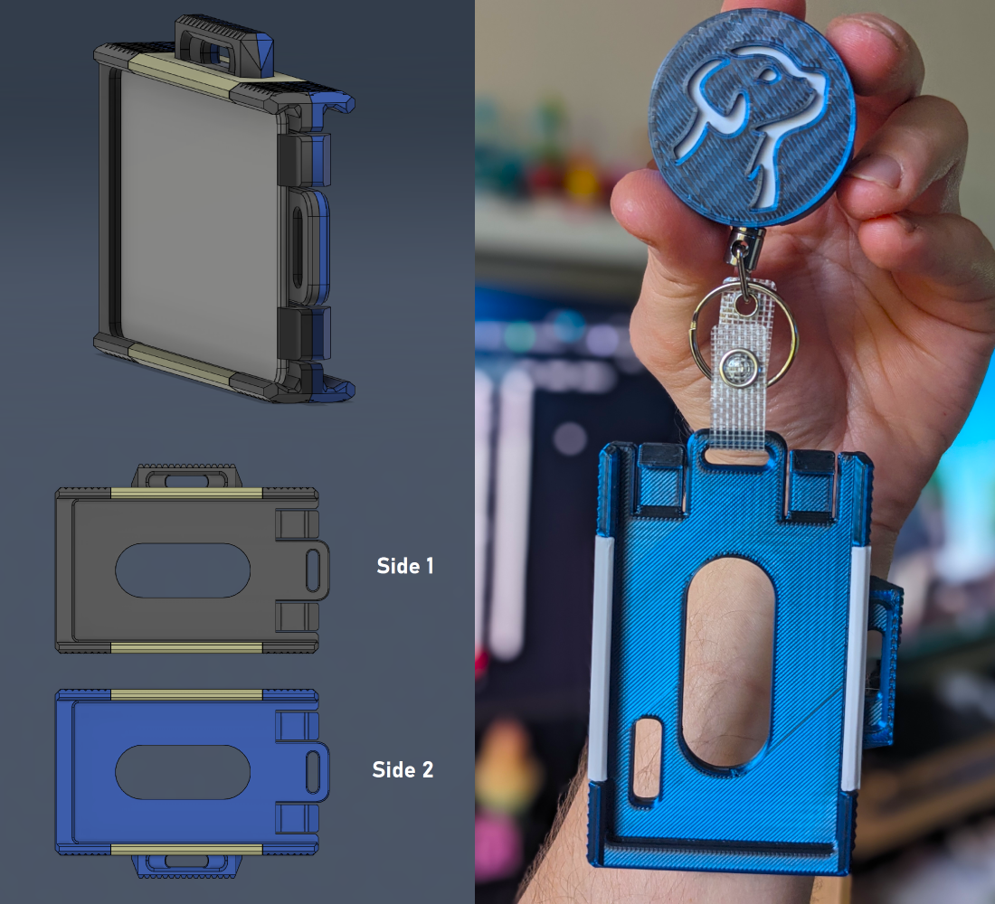 Badge Holder Double (TWO sided) + Retractor Cover Piece