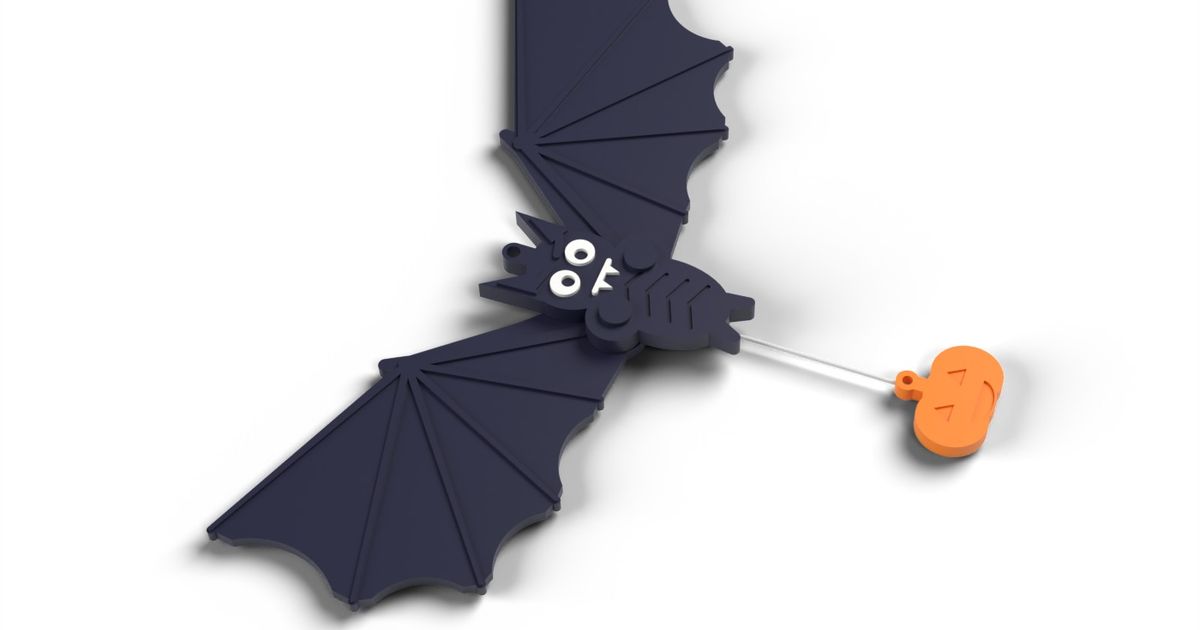 Flapping Vampire Bat - Pull-String Halloween Jumping Jack with 22 cm ...