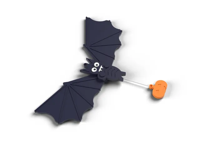 Flapping Vampire Bat - Pull-String Halloween Jumping Jack with 22 cm Wings (No Supports)