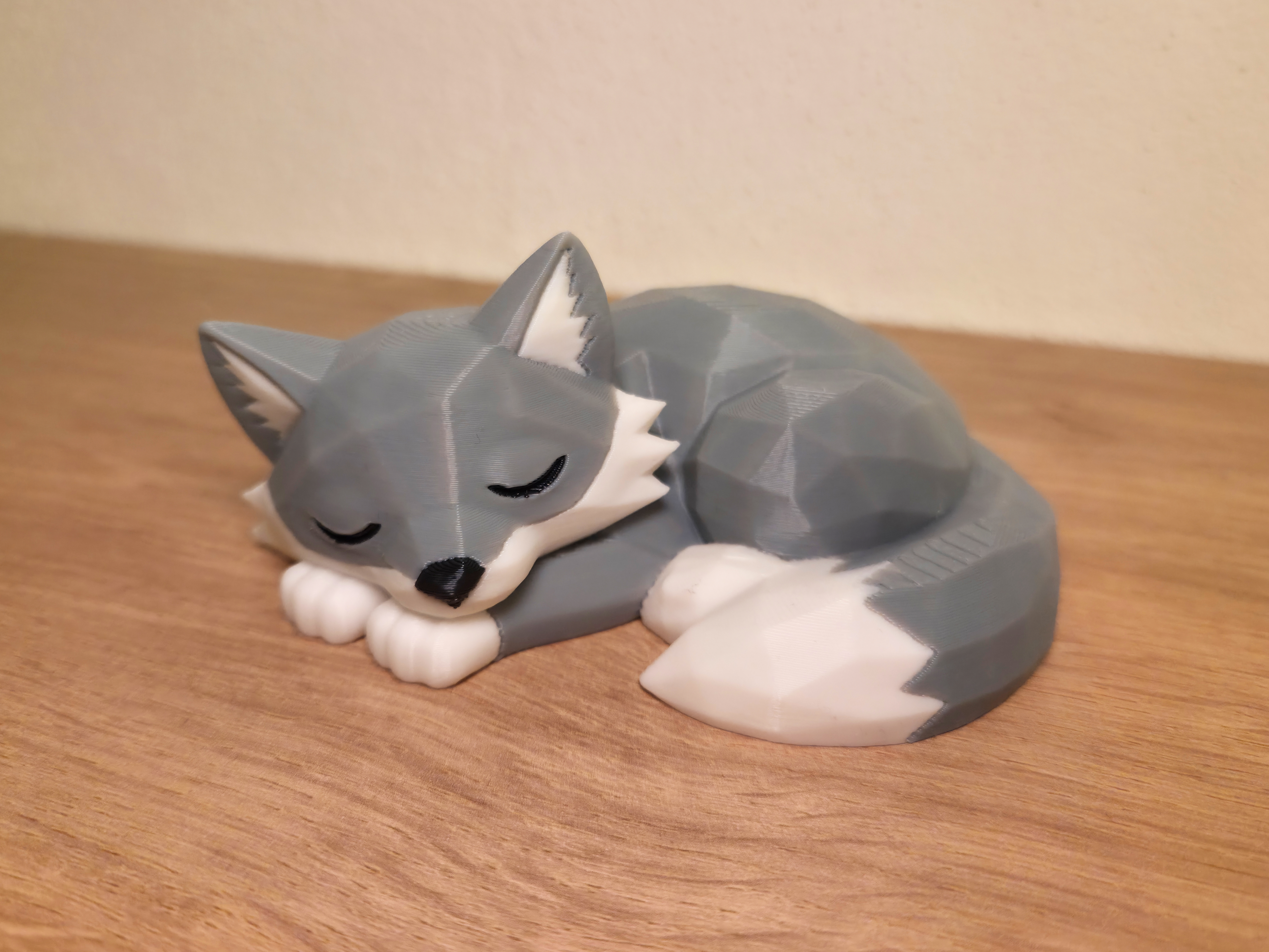 Low Poly Cute Sleeping Wolf
