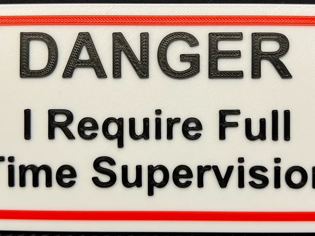 Danger I Require Full Time Supervision Sign