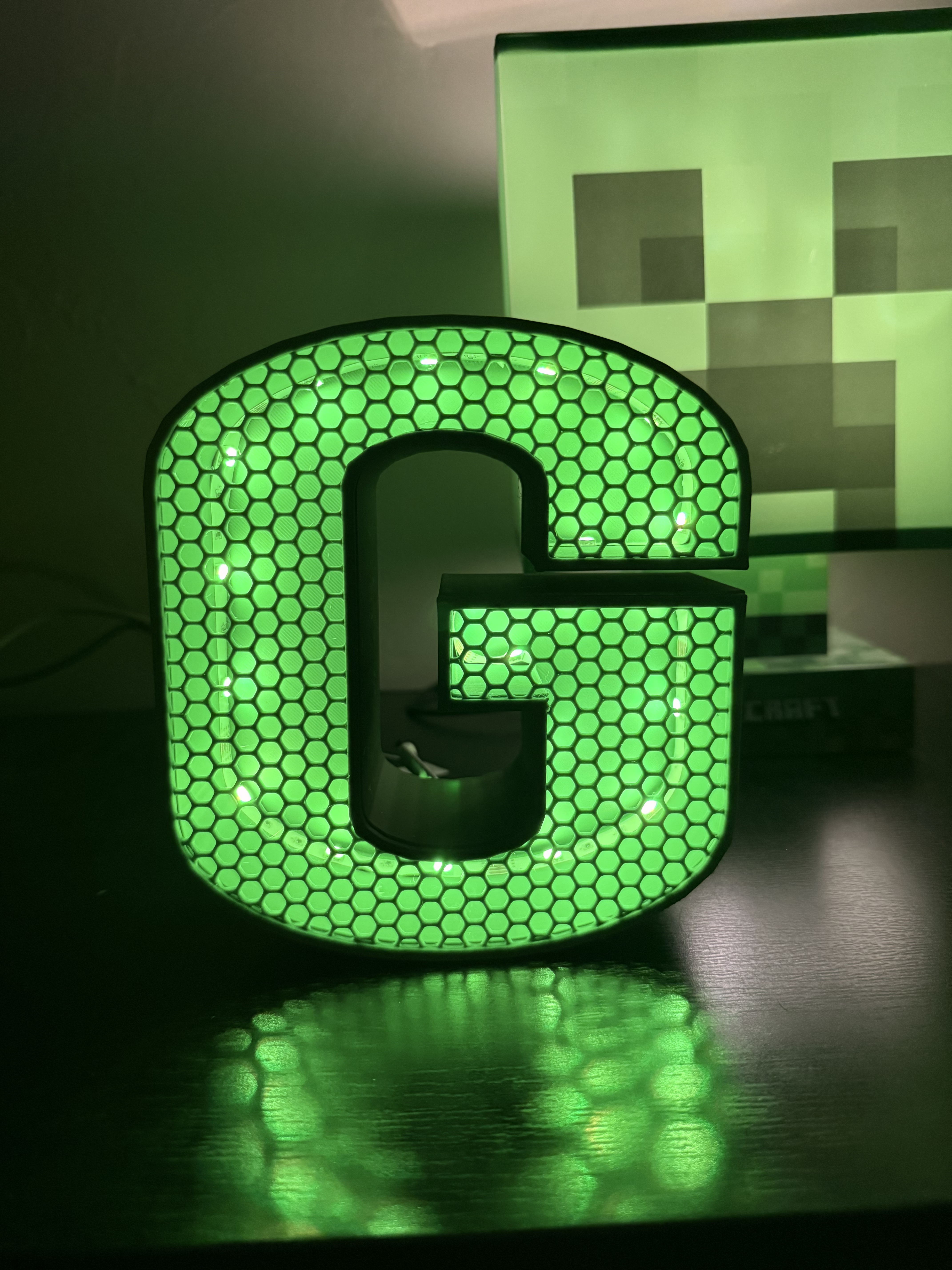 LED Letter Light Box - Honeycomb Desk Lamp - Custom Alphabet Night Light