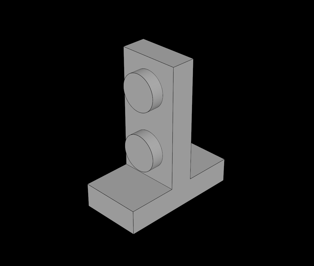 Lego Compatible (4585.dat) Bracket  2 x  1 -  2 x 1 Up Centred 3D model by thall72