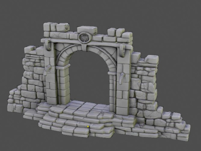 DND Wargame Wall Portal with steps (NOSupport) FDM Easy to print terrain