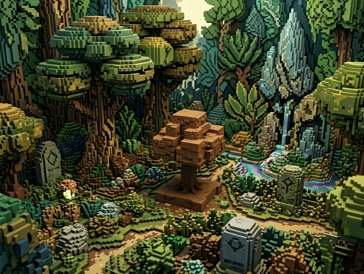 Pixel Tree (Voxel Style)