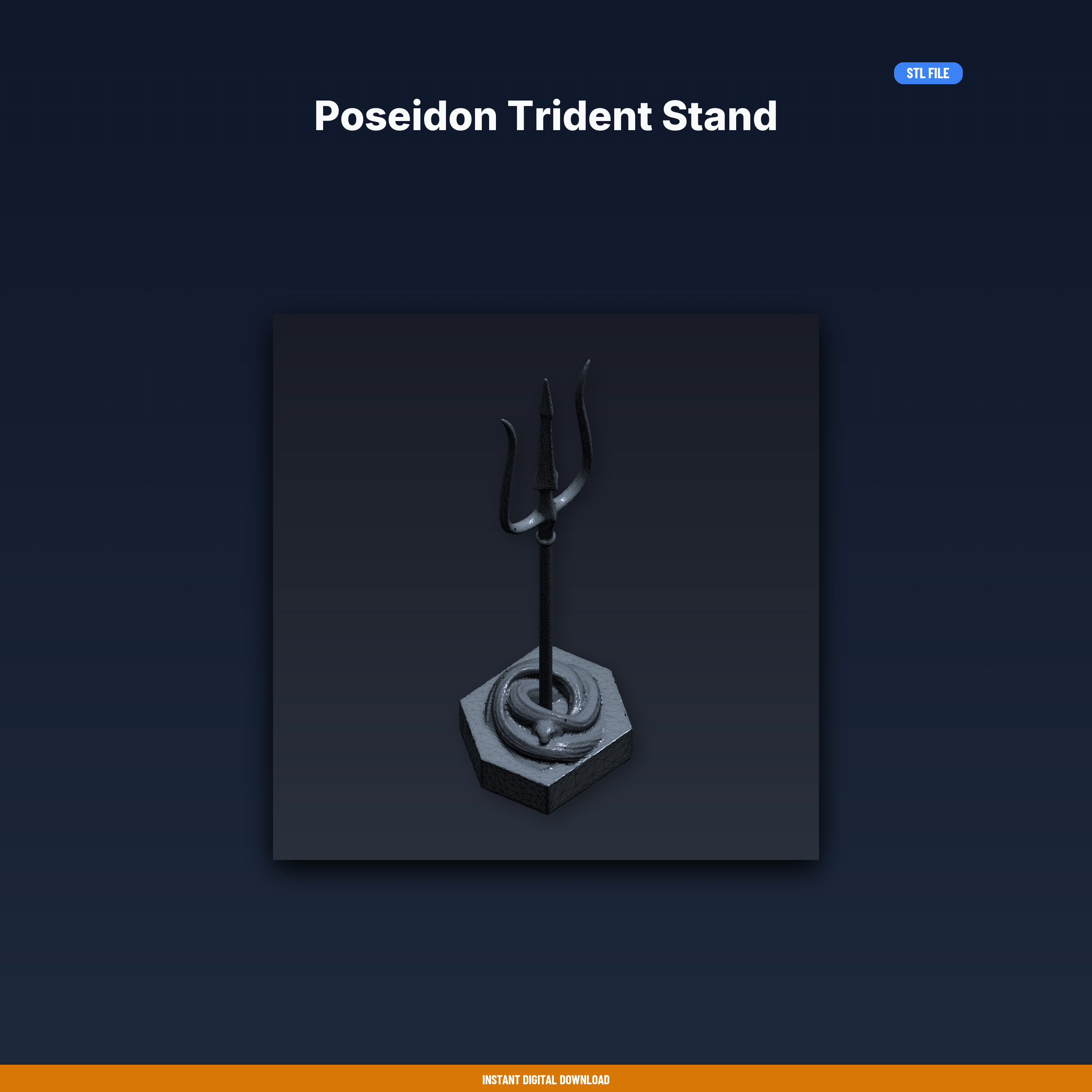 Poseidon Trident Stand - 3D Printable STL File