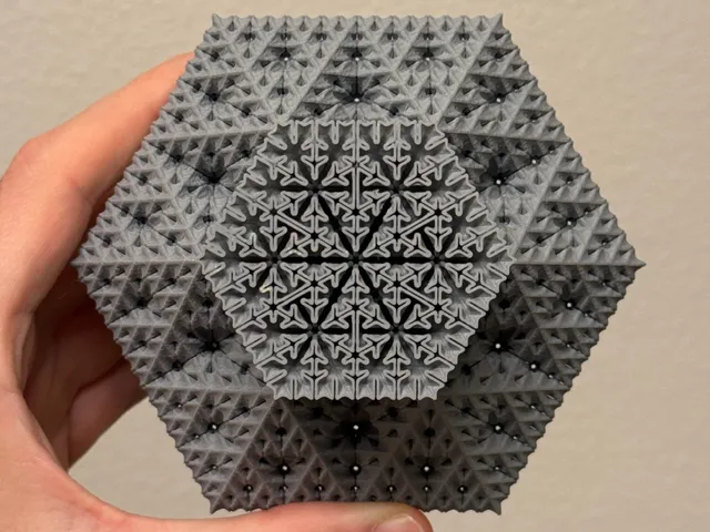 Sierpiński Snowflake Fractal Tower - Level 4 (Vase Mode)