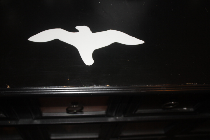 Silhouette of flying seagull