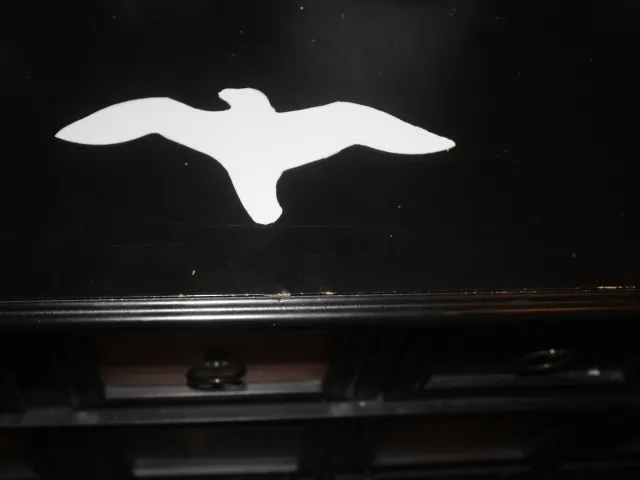Silhouette of flying seagull