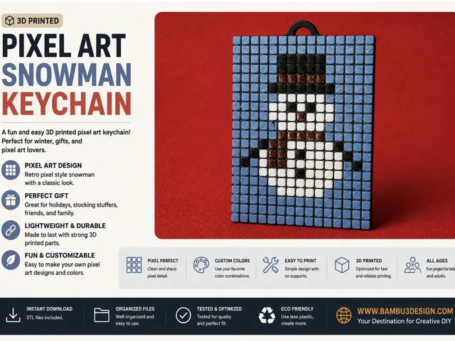 Pixel Snowman Keychain – Retro Winter Charm