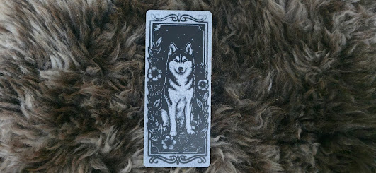 Siberian Husky Wildflower Night Bookmark