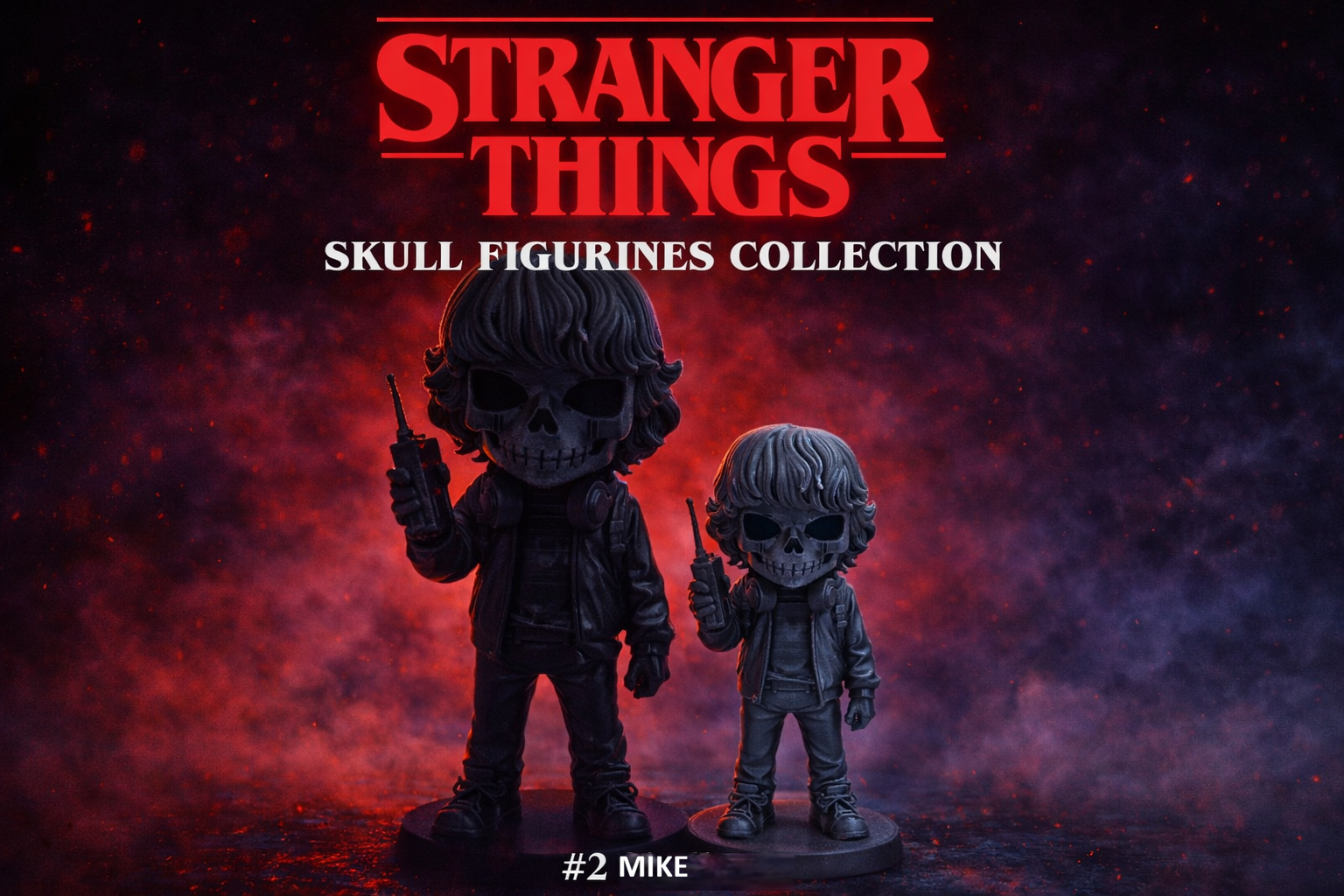 Stranger Things Skull Figurines Bundle #2 Mike