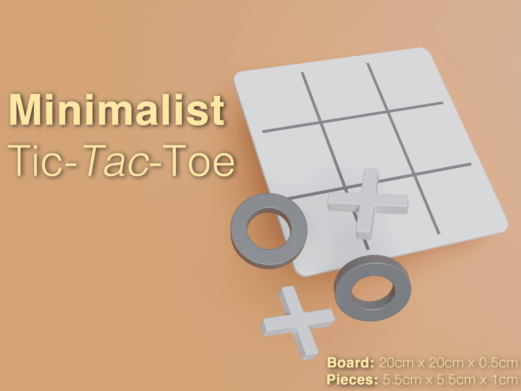 Minimalist Tic-Tac-Toe Game Board 3D model