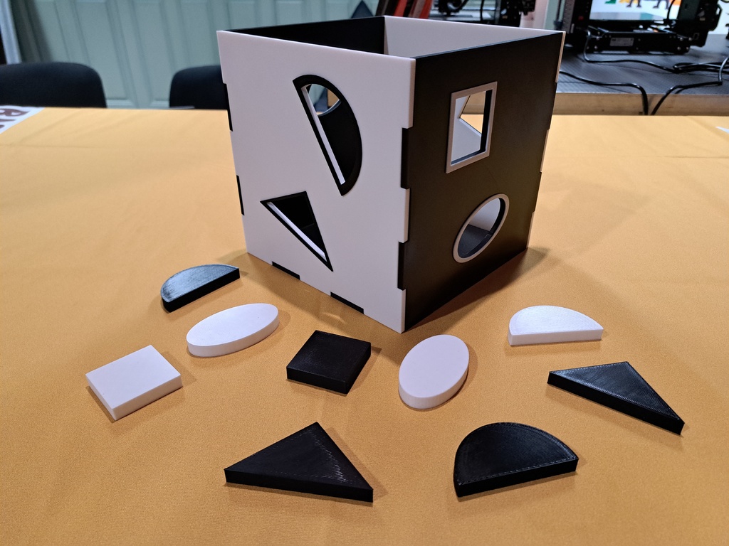 Contrast Shape Sorting Cube for visually impaired and blind childern