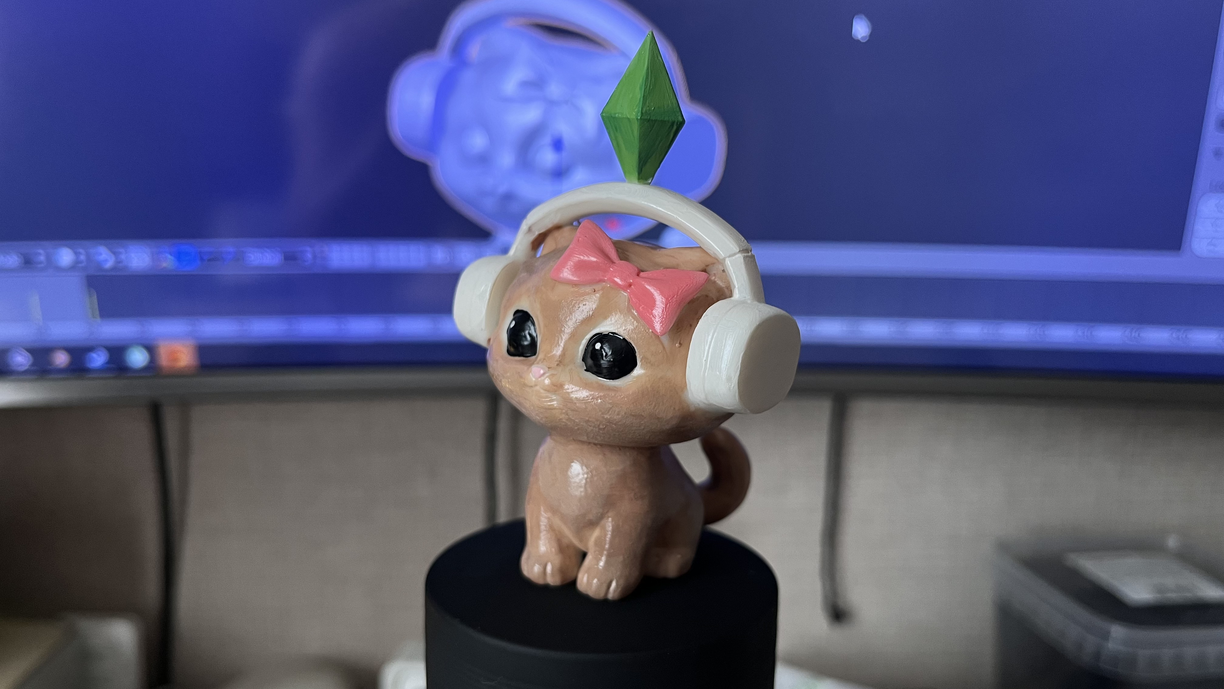 The Sims Meme Cat with Headphones | static head