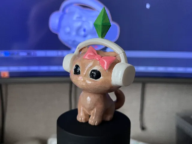 The Sims Meme Cat with Headphones | static head