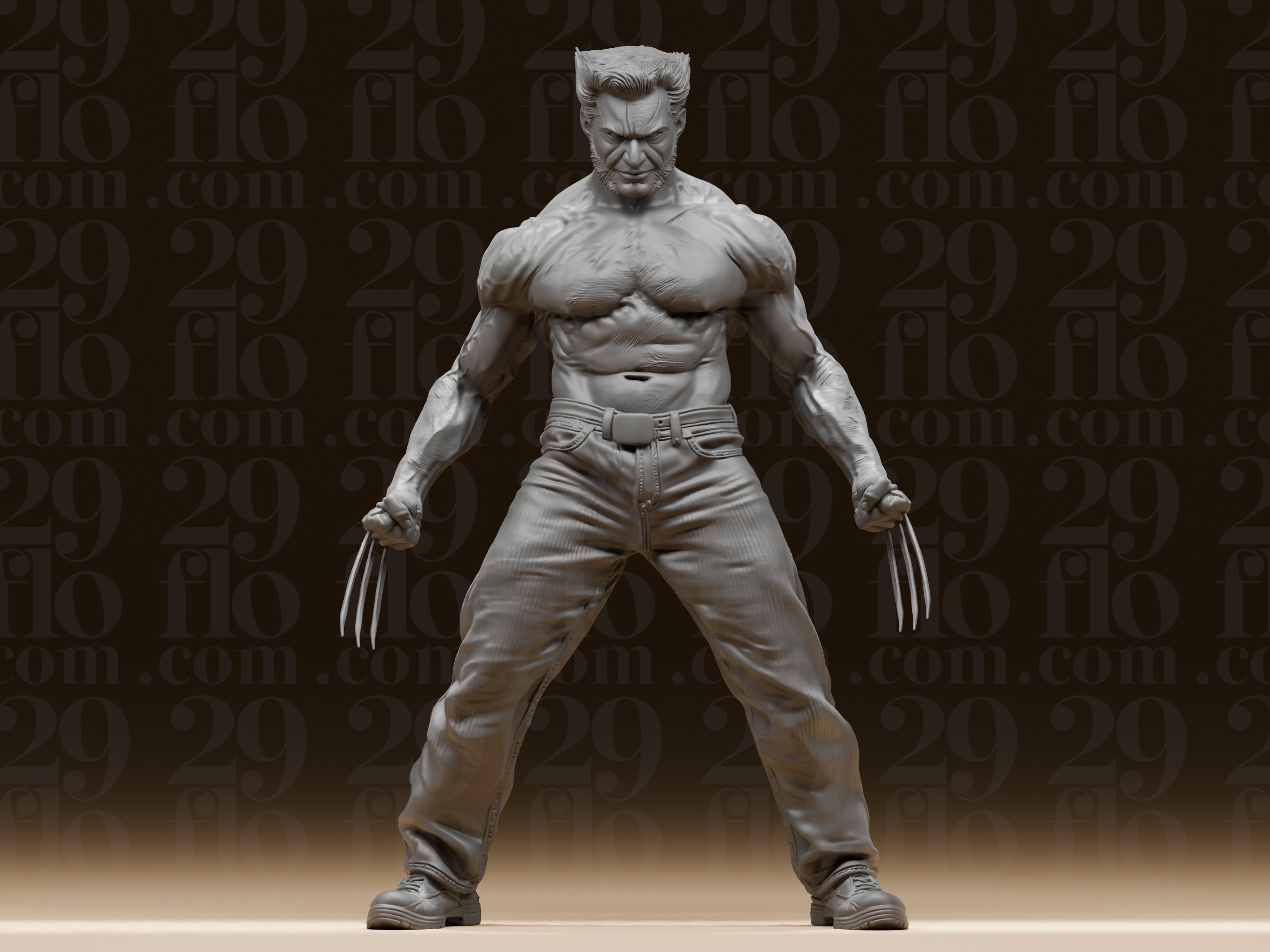 #128 Wolverine Fierce Clawed Mutant Superhero Statue