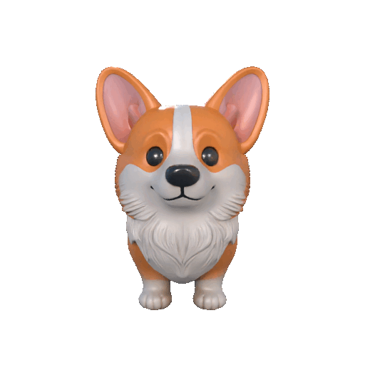 Pembroke Welsh Corgi Figurine – 3D Printable Cute Dog Model