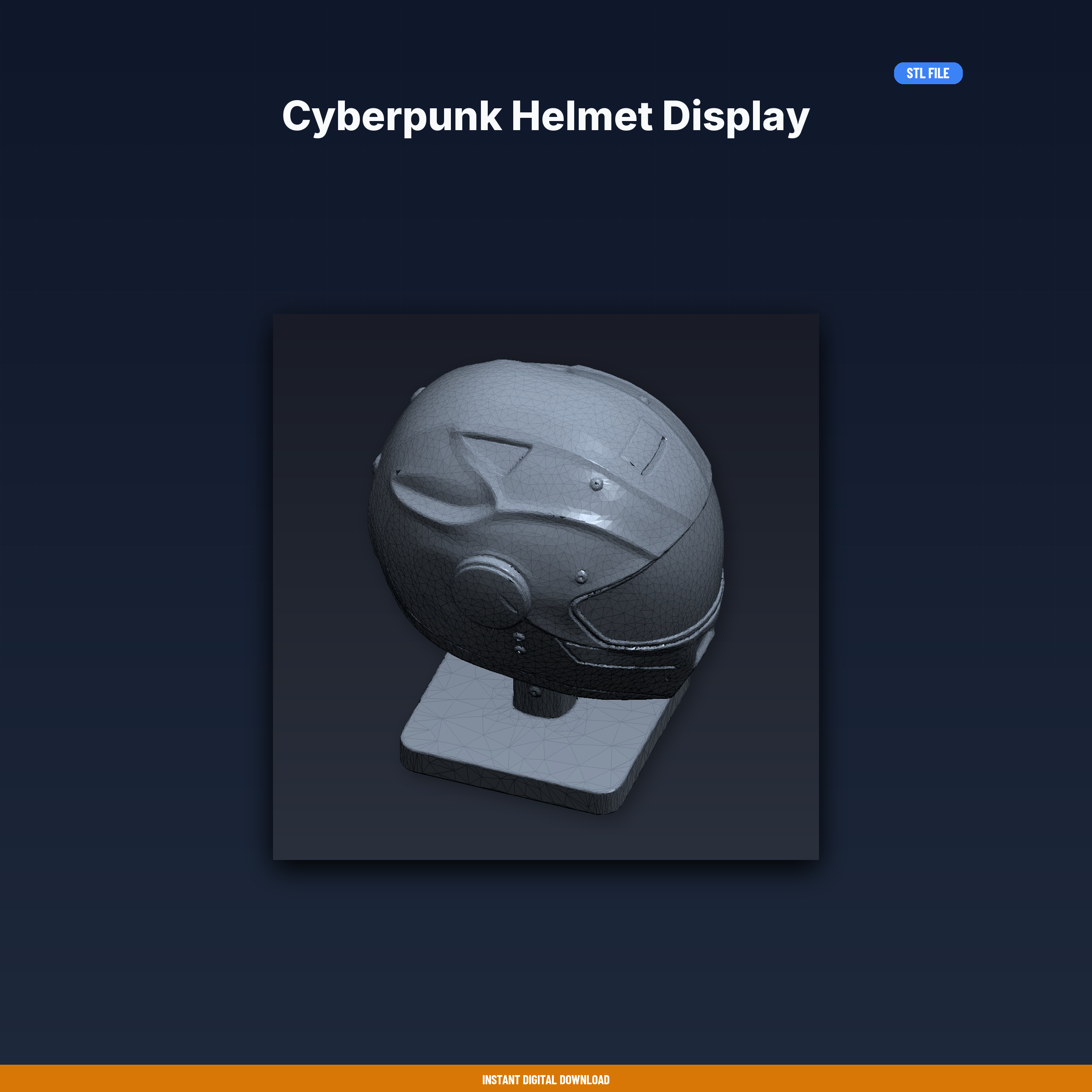 Cyberpunk Helmet Display - 3D Printable STL File