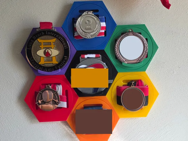 Hexagonal Medal Holder with Optional Shelf