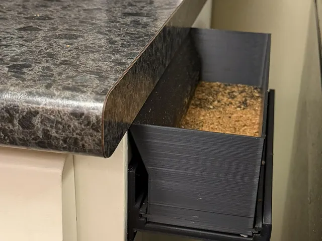 Kitchen counter crumb shelf