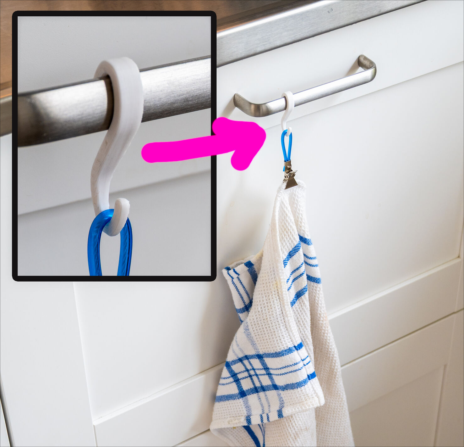 Kitchen drawer hook